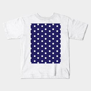 Stars Pattern - White and Blue Kids T-Shirt